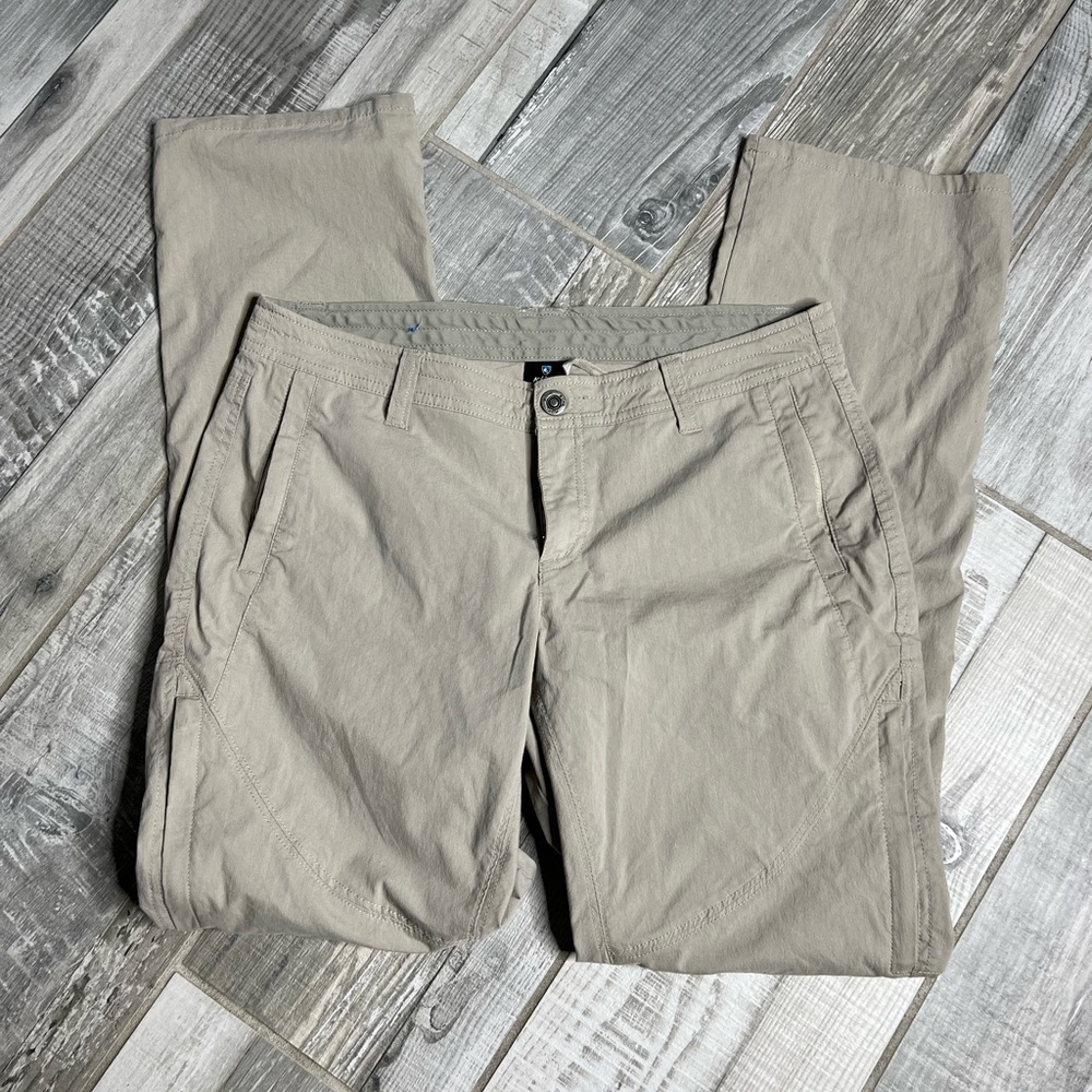 Kuhl Roll Up Cargo Pants Womens 10  Flat Front Hiking Camping Zip Pocket